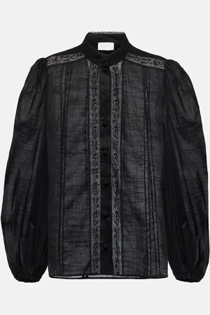 ZIMMERMANN Halliday lace-trimmed cotton shirt