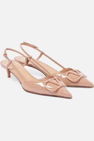 VALENTINO GARAVANI VLogo Signature patent leather slingback pumps