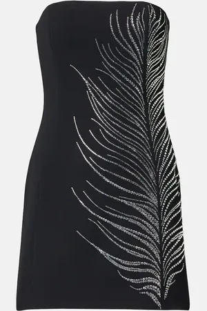 DAVID KOMA Crystal-embellished cady minidress