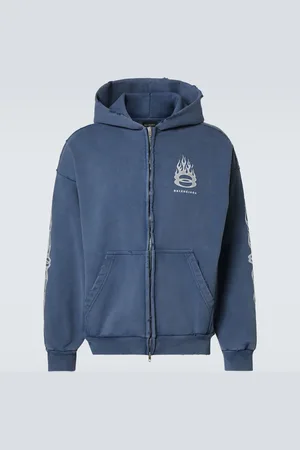 Balenciaga Burning Unity zip-up cotton hoodie