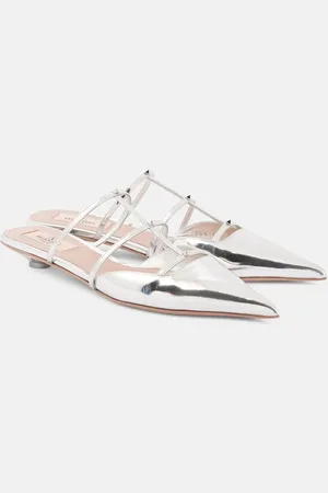VALENTINO GARAVANI Rockstud metallic leather flats