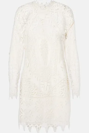 ULLA JOHNSON Eleni linen lace minidress