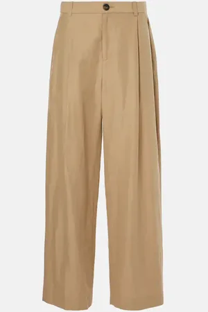 Vince High-rise cotton-blend wide-leg pants