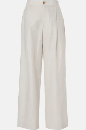 Vince High-rise cotton-blend wide-leg pants