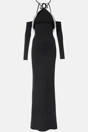 DAVID KOMA Crystal-embellished gown