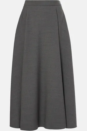 VALENTINO Wool gabardine midi skirt