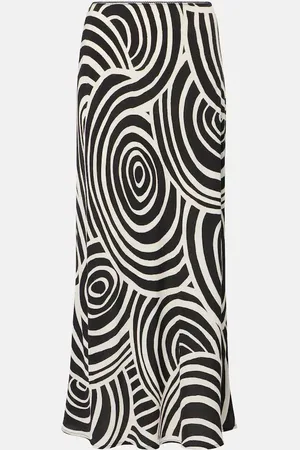 RIXO London Ardith printed crÃªpe de chine midi skirt