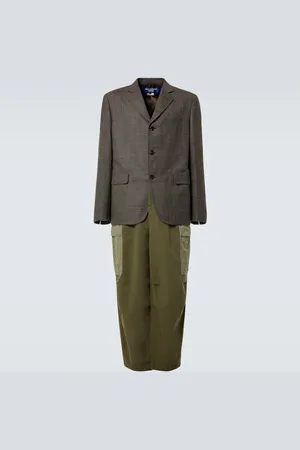 JUNYA WATANABE Deconstructed checked wool and cotton coat