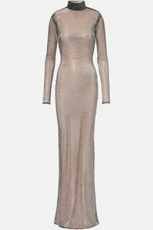 Ilkyaz Ozel Catroux embellished sheer maxi dress