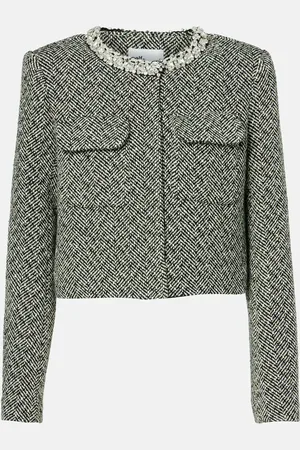Self-Portrait Herringbone embellished jacket