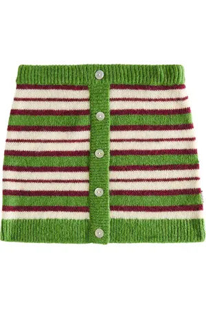 Molo Bea striped wool-blend skirt