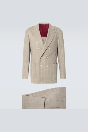 Brunello Cucinelli Striped wool and cashmere suit