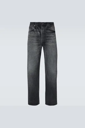 Auralee Faded mid-rise wide-leg jeans