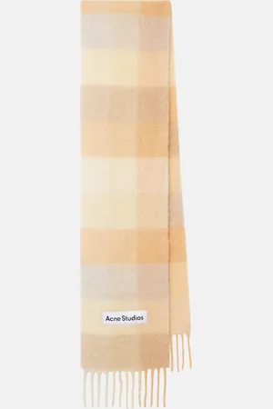 Acne Studios Checked alpaca, wool, and mohair-blend scarf