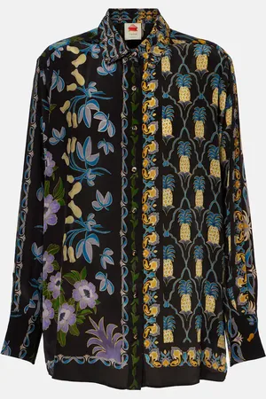 Farm Rio Winter Garden pajama shirt