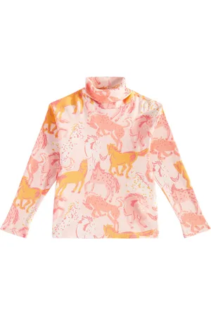 Stella McCartney Printed cotton-blend turtleneck top
