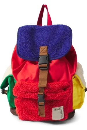 Bobo Choses Colorblocked faux shearling backpack