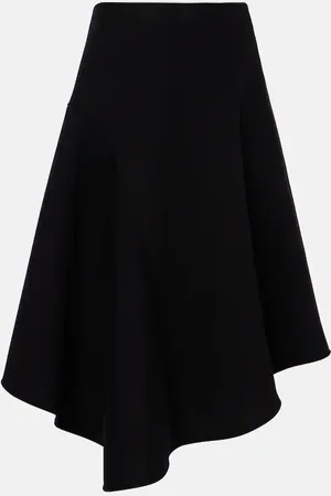 Plan C Pleated asymmetric midi skirt
