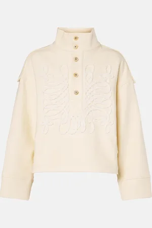XU ZHI Embroidered wool and cotton-blend sweatshirt