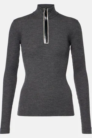 Brunello Cucinelli Ribbed-knit wool half-zip sweater