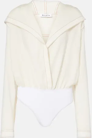 Alaïa AlaÃ¯a Hooded wool-blend bodysuit