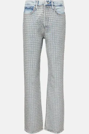 Frame Showgirl embellished straight jeans