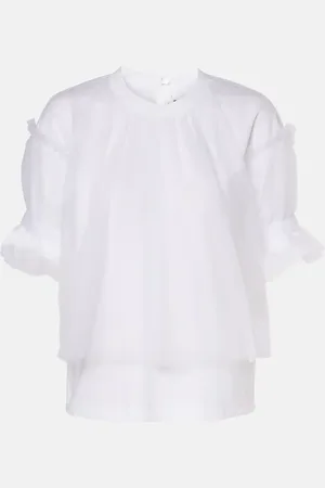 NOIR KEI NINOMIYA Tulle-trimmed cotton ponte top