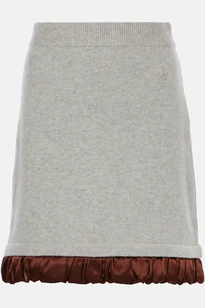 J.W.Anderson Satin-trimmed wool-blend midi skirt
