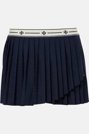 Tory Burch Pleated jacquard jersey tennis skirt