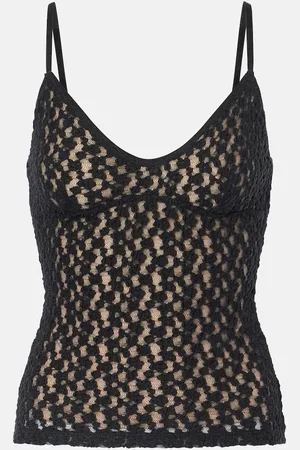 Vince Floral sheer smocked lace camisole