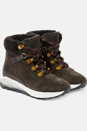See by Chloé See By ChloÃ© Brett shearling-trimmed suede hiking boots