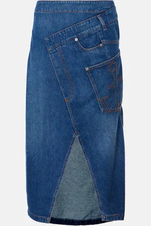 J.W.Anderson Twisted denim midi skirt