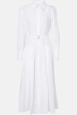 Patou Belted cotton poplin shirtdress