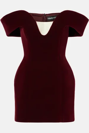 DAVID KOMA Off-shoulder velvet minidress