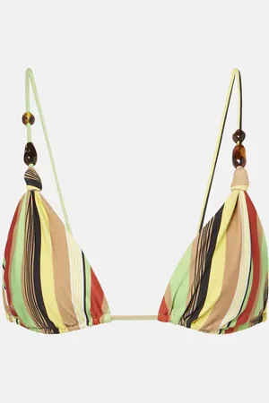 SIR Poolside embellished striped bikini top