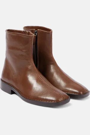 LEMAIRE Piped Zipped leather ankle boots