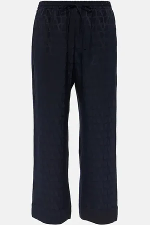 VALENTINO Toile Iconographe silk straight pants