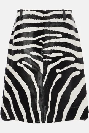 Jacquemus Tozzi zebra-print calf hair midi skirt