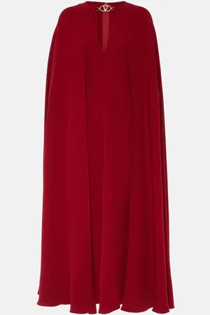 VALENTINO Cady Couture caped silk gown