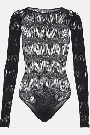 Saint Laurent Open-knit bodysuit