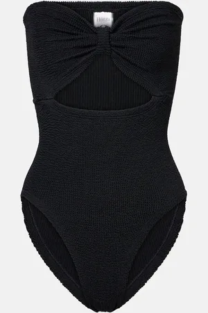 Hunza G Alana cutout gathered bandeau swimsuit