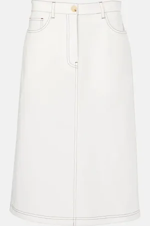 Totême High-rise denim midi skirt