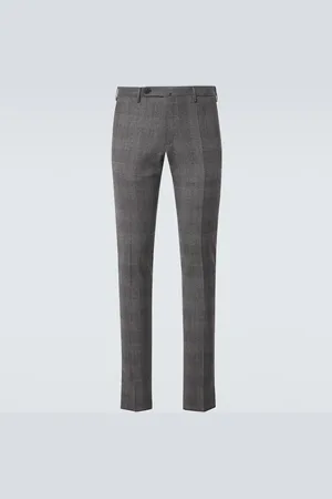 Incotex Checked wool and cashmere slim pants