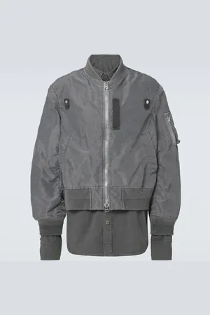SACAI Ripstop-trimmed twill bomber jacket