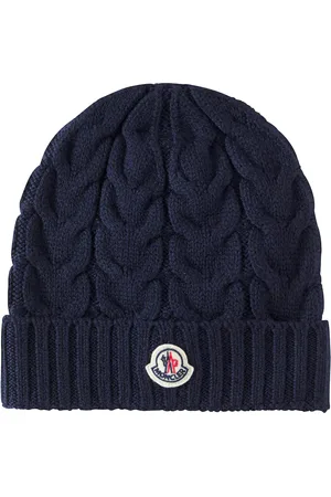 Moncler Logo cable-knit virgin wool beanie