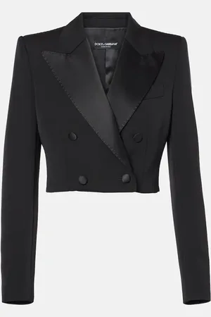 Dolce & Gabbana Cropped cotton-blend tuxedo jacket