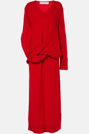 J.W.Anderson Draped asymmetric wool-blend dress