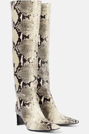 Khaite Ona 55 snake-effect leather knee-high boots