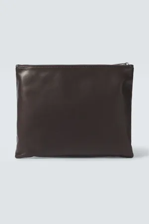 The Row Allegra leather clutch