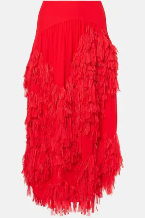 XU ZHI Draped chiffon midi skirt